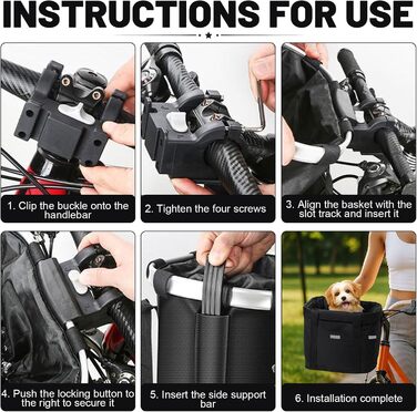 Зручний велосипедний кошик на кермо, для собак та покупок, з адаптером, передній