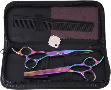 Набір професійних ножиць для грумінгу собак з безпечними закругленими кінцями, набір ножиць для шерсті, грумінг-ножиці з нержавіючої сталі для собак (кольорові)