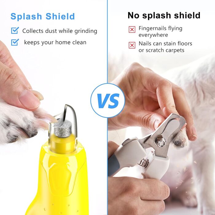 Шліфувальник для собак 4UMOR з 6 ступенями та 2 LED-ліхтариками - безпечна та ефективна догляд за кігтями для собак великих, середніх та маленьких порід