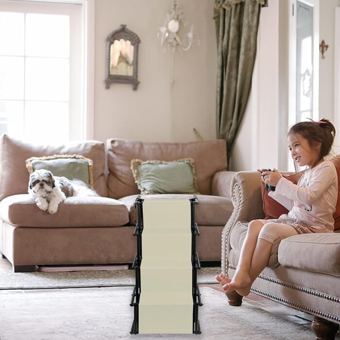 Рампа для собак у машину, складна, регульована висота, до 75 кг (чорний, бежевий)