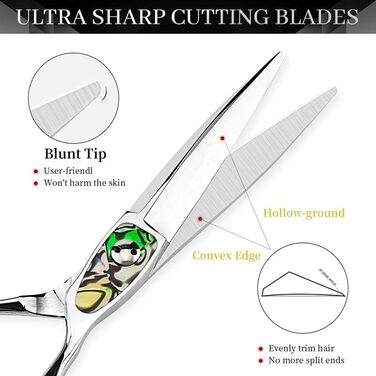 Набір ножиць для грумінгу собак 6 дюймів: прямі та розріджуючі ножиці для професійного догляду за шерстю.