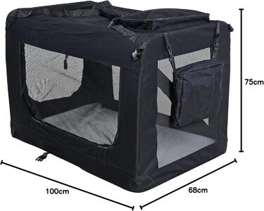 ESTEXO переносна вольєр для собак, транспортна коробка для тварин, переноска для котів, автобокc (XXXL, чорний)