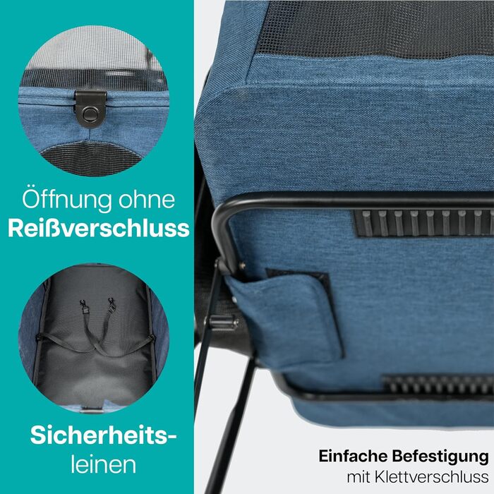 Візок для собак та котів Innopet 2-в-1 - компактний, складаний, з переноскою та підставкою для авто - до 20 кг