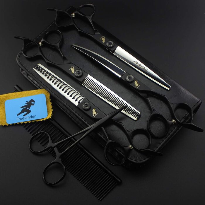 Набір професійних ножиць для грумінгу собак 7.0 дюймів (8 шт.), нержавіюча сталь