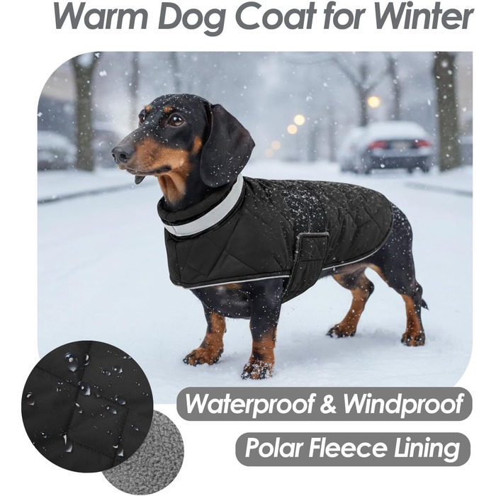 Зимова куртка для собак середнього розміру Asenku, флісова, водовідштовхувальна, з отвором для шлейки, зелена (M, чорний)