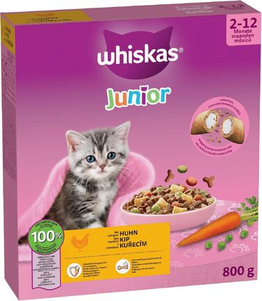 Сухий корм для котів Whiskas Junior з куркою, набір 5 x 800 г