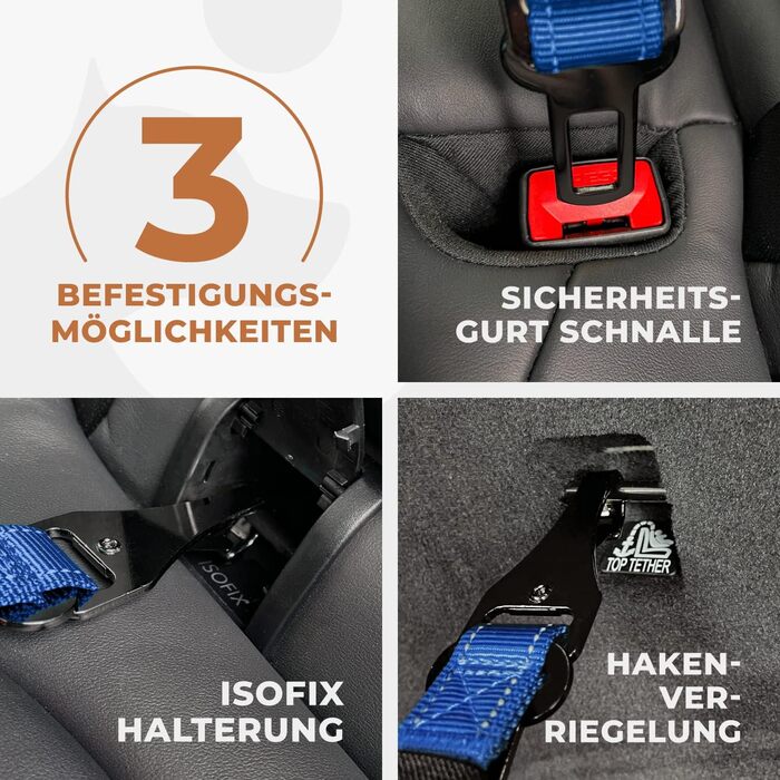 Автогурт для собак Wuglo 30-95см: безпечний пасок для собак у автомобілі, універсальний, темно-синій