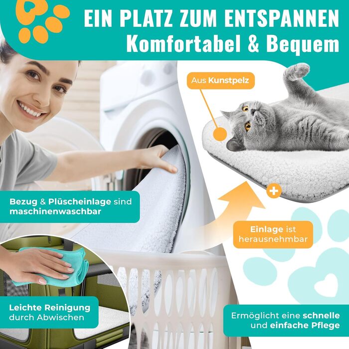 Транспортна переноска для собак та котів M 60x42x44см | Переноска для тварин Khaki | З мискою та плечовим ременем