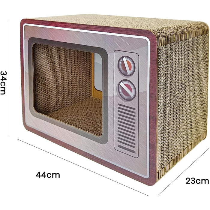 Кігтеточка-будиночок для котів Heikoeco® 2-в-1, форма телевізора, з ігровою поверхнею, з якісного картону, захист від подряпин