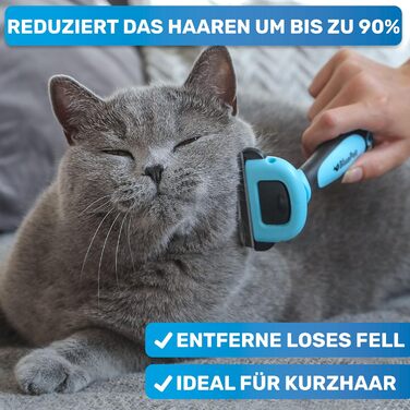 Гребінець для котів та собак BluePet, для короткошерстих порід, видаляє відмерле волосся та підшерсток, зменшує випадання на 90%, розмір M (ширина гребеня 66 мм)