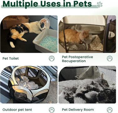 Переносний вольєр-ігровий майданчик для собак та котів Love's Cabin, сірий. Складаний, з сумкою для перенесення, знімний верх з блискавкою.