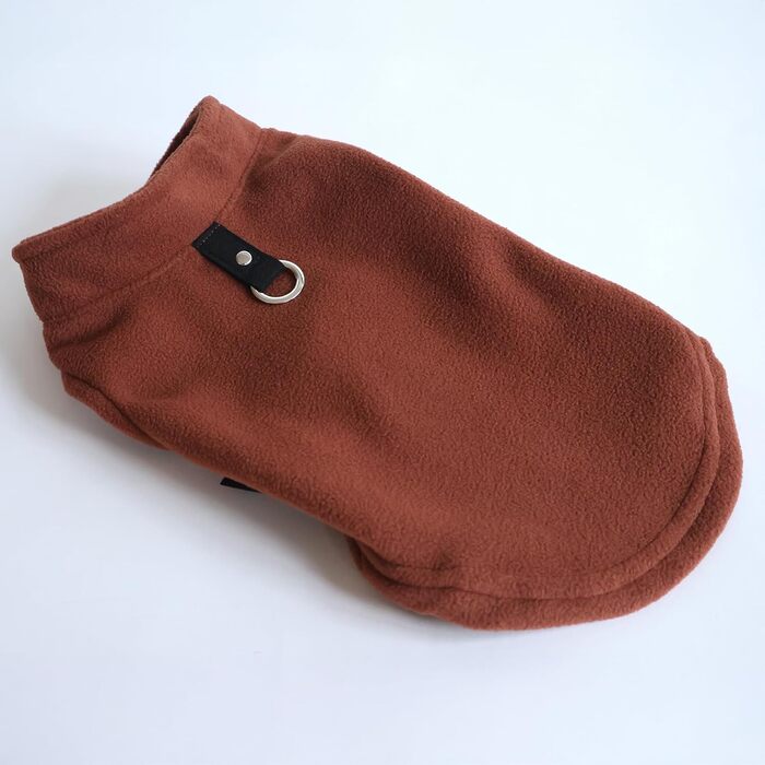 Тепла жилетка для собак та котів Jacko & Co з кільцем для повідка – м'яка, легка, дихаюча для цуценят, дрібних, середніх собак, кошенят, кішок, чихуахуа, тепла на осінь/зиму (S (1.8-2.7 кг), шоколадно-коричнева)