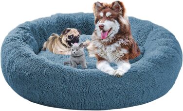 Крісло-лежанка для собак великих порід, XL, плюш, 110/120 см, ортопедичне, для собак середніх та маленьких порід, 80/100 см, миється (80 см, блакитний)