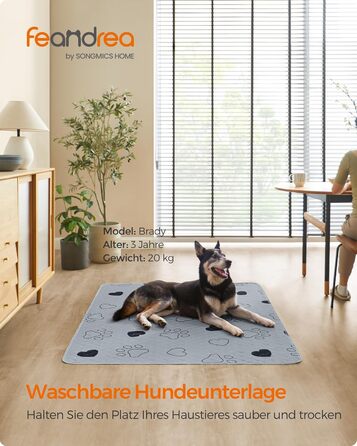 Підстилка для собак Feandrea, 2 шт., 152 x 122 см, сіра, XXL, водонепроникна, супер поглинаюча
