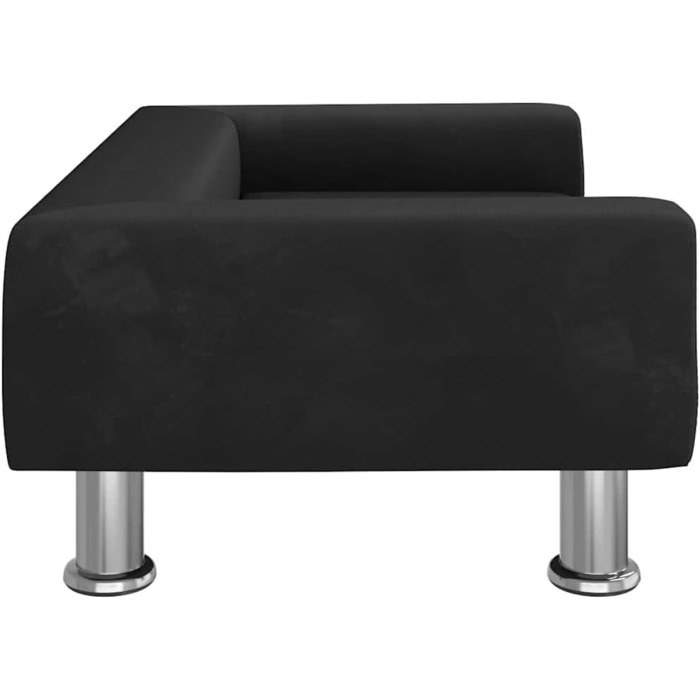 Крісло-ліжко для собак, м'яке ліжко для тварин, лежанка для маленьких собак та котів, чорний велюр, 70 x 45 x 26.5 см