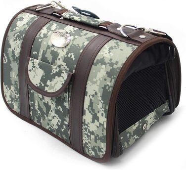 Сумка-переноска для собак, котів та інших тварин BPS, тканинна, розмір M, камуфляж (43.5x25x25 см)