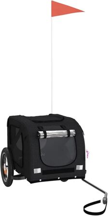 Причіп для велосипеда, переноска для собак, чорний, Oxford-тканина та метал