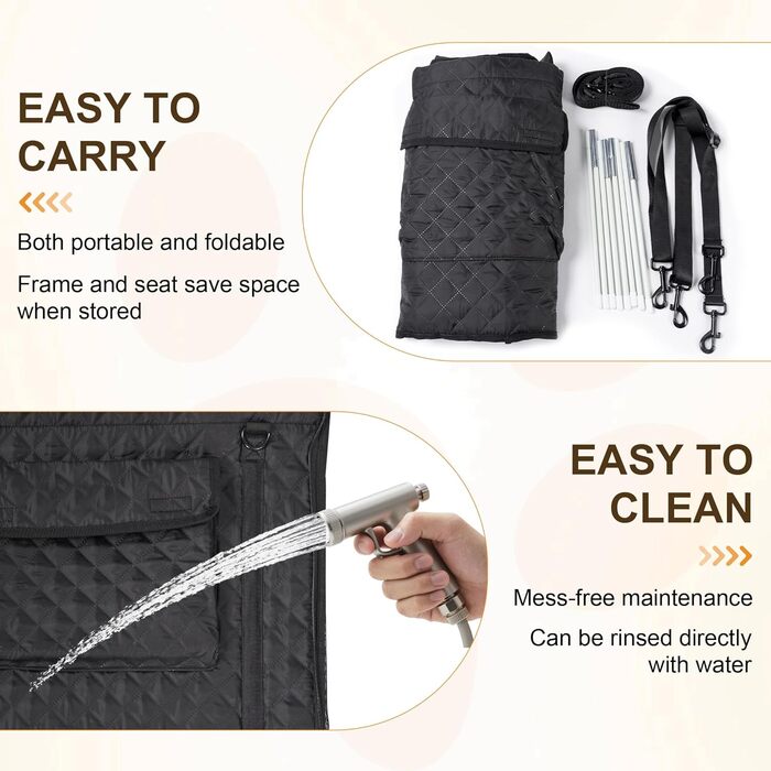 Автомобільний сидіння для собак середніх порід до 22 кг, складаний, водовідштовхувальний, з ременем безпеки та антиковзною основою