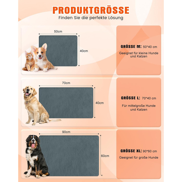 Електричне грілка для тварин на вулицю, вологостійке грілка, автоматичне регулювання температури, стійке до укусів, 40*50 см, сірий