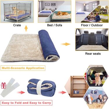 Килимок для собак Vivi Bear 110 x 70 см, килимок для тварин, машинного прання, для собак та котів, блакитний