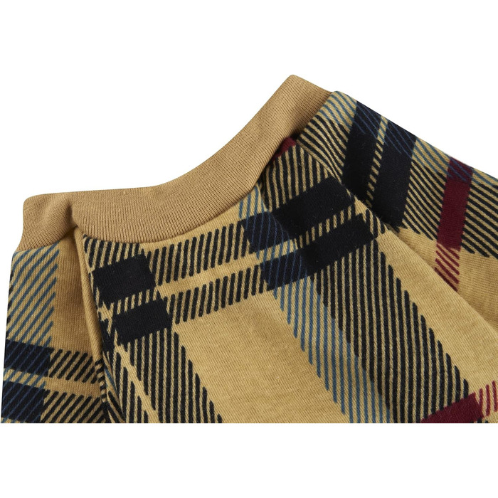 Піжама для собак Lanyarco з новорічним мотивом Сніговичка, бавовняний костюм з сніжинками для середніх собак, червоний, довжина спини 50,8 см (розмір L, 12-21 кг), бежева в клітинку буйвола