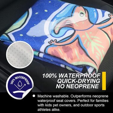 Захист сидінь заднього ряду для авто: універсальний, водонепроникний, з динозаврами (для собак, дітей)
