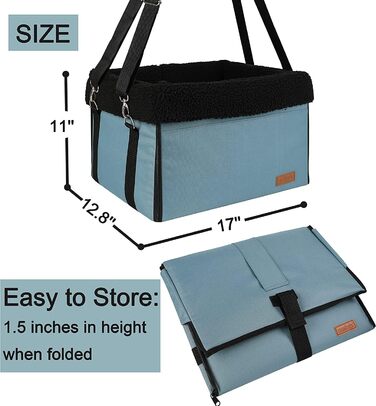 Автомобільний лежак для собак - міцний, знімний флісовий вкладиш, для маленьких та середніх собак, синій