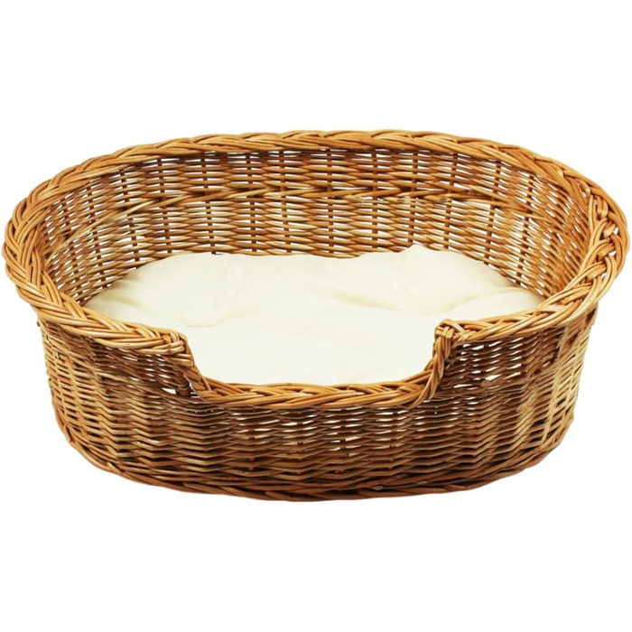 Кілимок для собак та котів з плетіння лози, 43x28x10/14 см, з подушкою Ecri