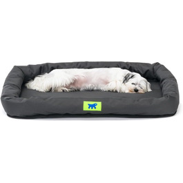 Ортопедичне собаче ліжко Ferplast для великих собак. Водонепроникна лежанка з кошиком, 61 x 46 x 5 см, чорна. Легко миється, зручна, з водонепроникним покриттям.