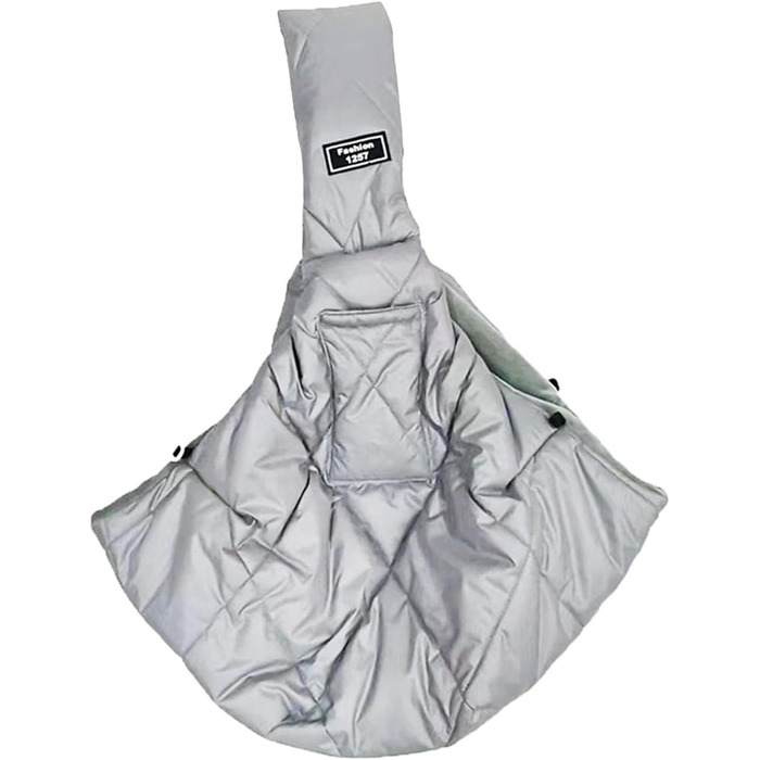 Сумка-переноска для собак та котів, зимова, з м'яким ременем, через плече, для маленьких тварин (Світло-сіра)