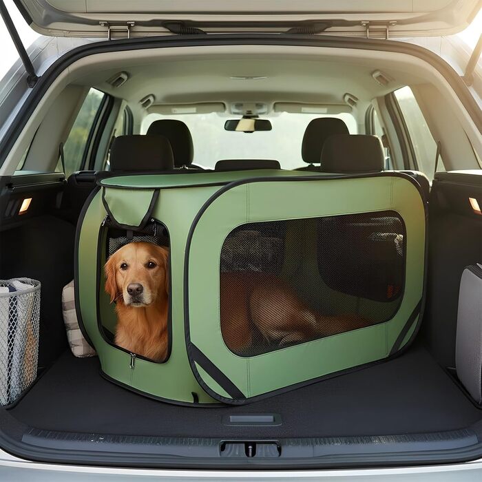 Транспортна переноска для собак та котів, складана Pop-Up, 94x53x53 см, зелена