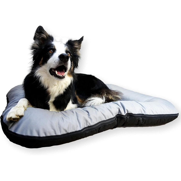 Ліжко для собак середніх порід 4L Textil KLEO, 90x70 см, бежеве, з блискавкою. Також: килимок, матрац, подушка для собак. Розміри: 80x60x10 см (сірий, з блискавкою)