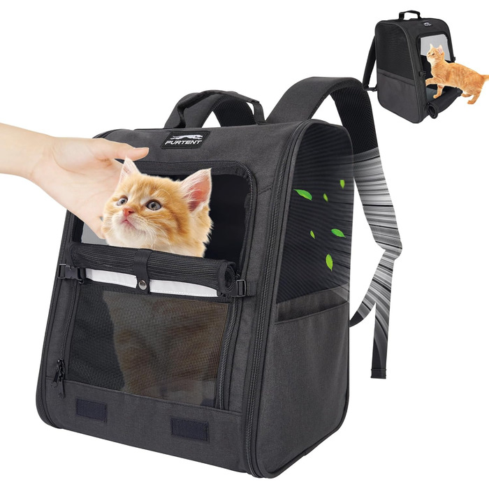 Рюкзак-переноска для собак і котів/цуценят до 5,9 кг, дихаюча сітка, кишені, безпека, для походів