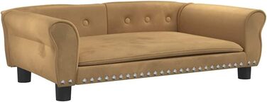 Крісло-ліжко для собак, лежанка для тварин з м'якою оббивкою, коричнева, 95 x 55 x 30 см