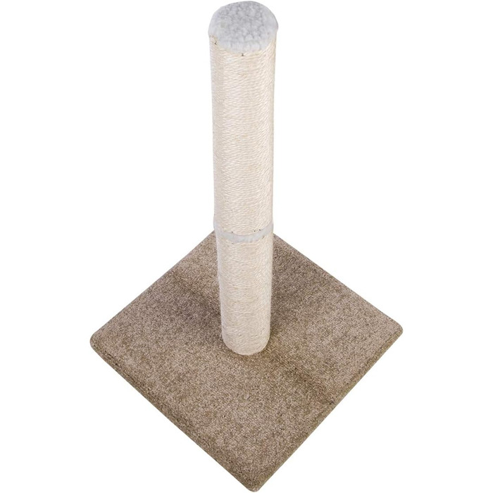 Котячий будиночок Dimaka 73 см: кігтеточка з сизалевих стовпчиків та килимового покриття, бежево-жовтий