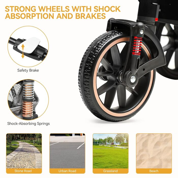 Візок для собак та котів 3-в-1 DWVO: візок, переноска, сумка. До 22 кг, сірий