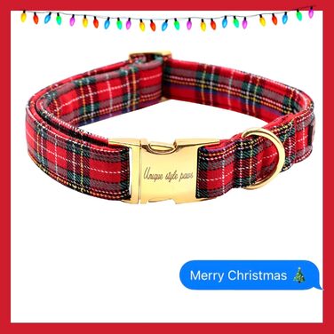 Ошатний нашийник для собак з метеликом, регульований, для собак та котів (M, 1 шт.) Шотландський червоний