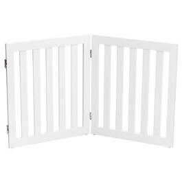 GYMAX Захисне ґратка для собак 60 см, 2 панелі, білий. Розкладне та регульоване захисне ґратка з 360° шарніром та покриттям, для використання в приміщенні та на вулиці.