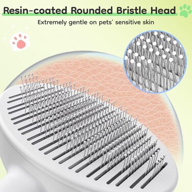 Щітка для котів та собак з самоочищенням, милий ручка-кіготь, видаляє шерсть, підходить для короткого та довгого волосся, зелена, універсальний розмір