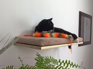 Настінна полиця для котів Cat's Atelier Cozy Nook, 60x37x6 см, натуральна
