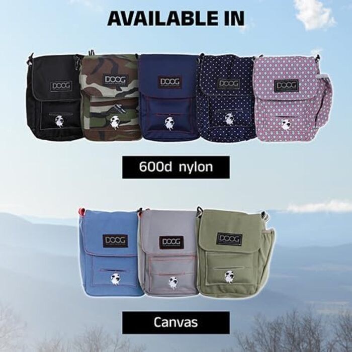 Сумка для прогулянок з собакою DOOG: зручна, з відділеннями для ласощів, пакунків для відходів та пляшкою води - чорна