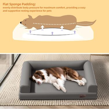 Ортопедичне ліжко для тварин BingoPaw 80 x 60 см, сіре - для собак та котів