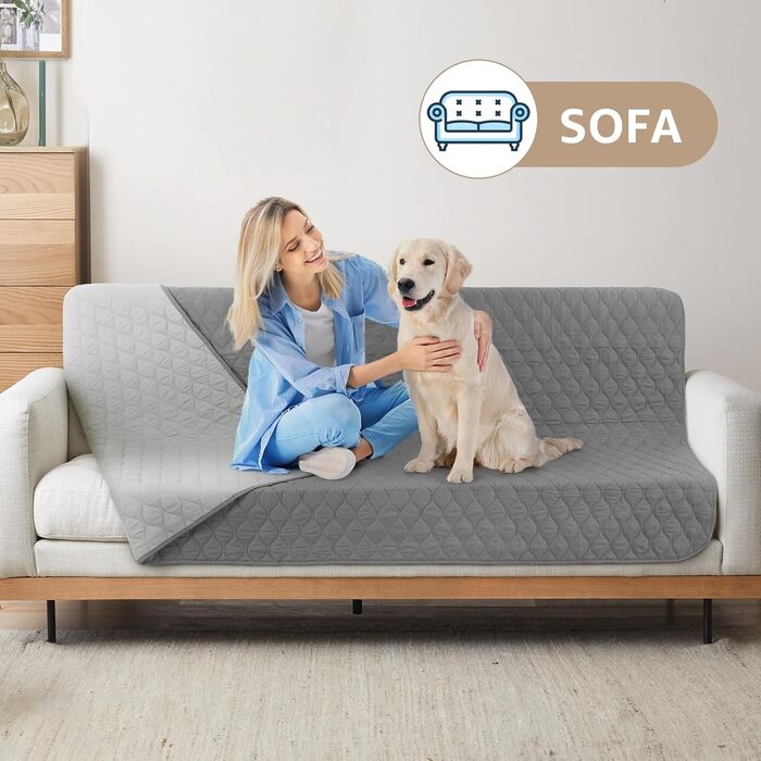 Водонепроникний килимок для собак PICK FOR LIFE: м'який, двосторонній, 137x208 см