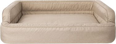Ліжко для собак PillowPrim XXL 117x79 см, знімний чохол, бежеве, лежак для котів і собак, меблі для тварин