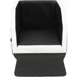 Автоматичне ліжко для собак у машину Velinda з ременем безпеки, 55x70 см, чорно-біле