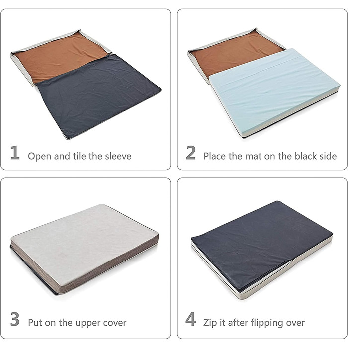 Ортопедичне ліжко для собак з гелевим шаром та піною з пам'яті, вологостійке, для великих та маленьких собак, знімний чохол, XL, помаранчеве