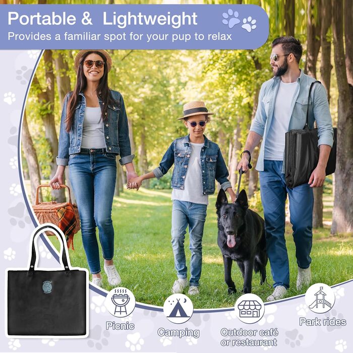 Водонепроникний килимок для собак Pawsse: для подорожей, авто, кемпінгу. Сірий (127 x 70 см)