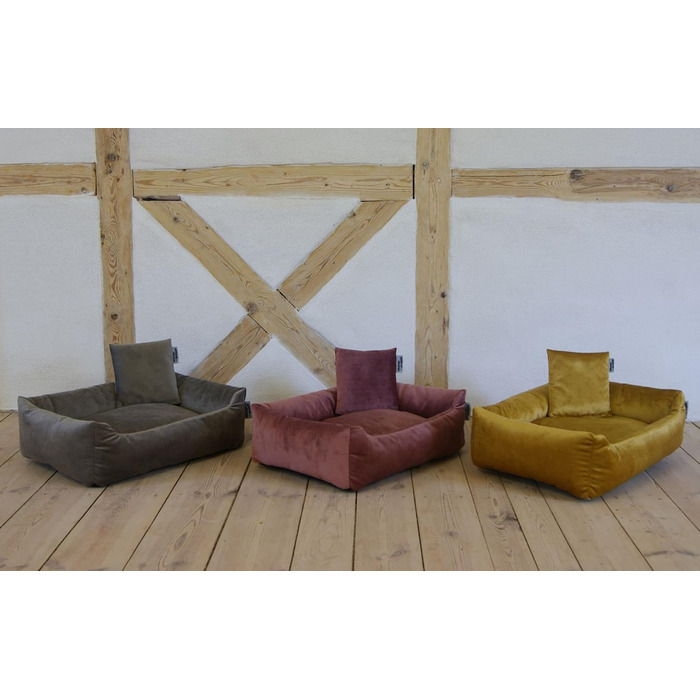 Лежак Lycce Kuschelsofa із м'якого велюру для собак і котів, рожевий, розмір 2