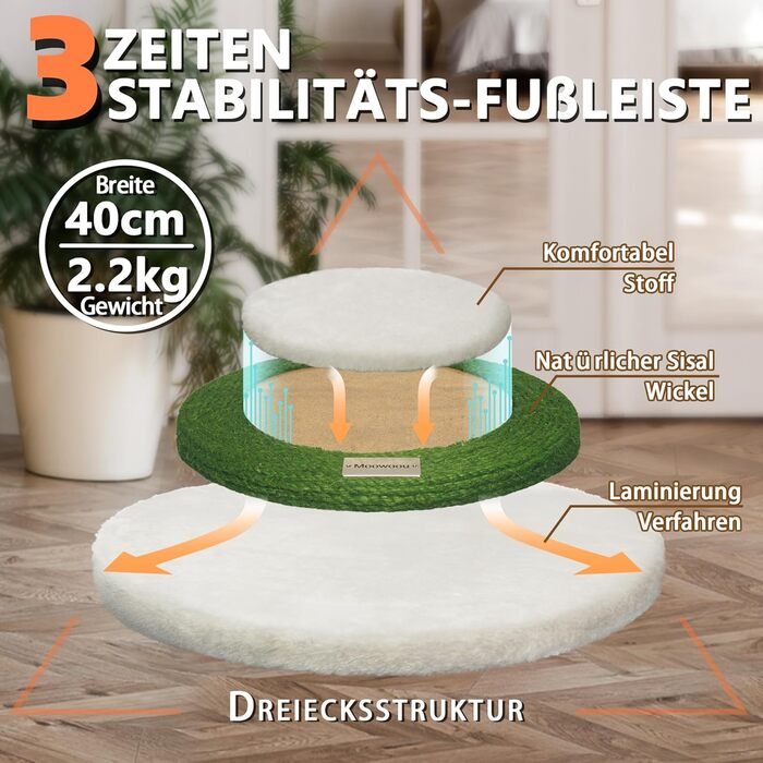 Котяча кігтеточка Meowoou з м'ячиком та стовпчиком 89 см з сизалевого мотузка. Кігтеточка-стовпчик для котів усіх вікових груп OTurtleLeafTree