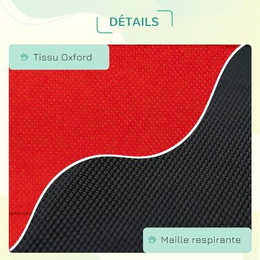 Підвищене собаче ліжко PawHut з охолоджуючим ефектом, переносна сумка, металевий каркас, оксфордська тканина, висока щільність, 92 x 76 x 18 см (червоний, 61x46x18 см)
